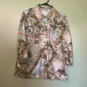 Breckenridge  office siren, 3/4 sleeves floral print,woman 1 X blouse.